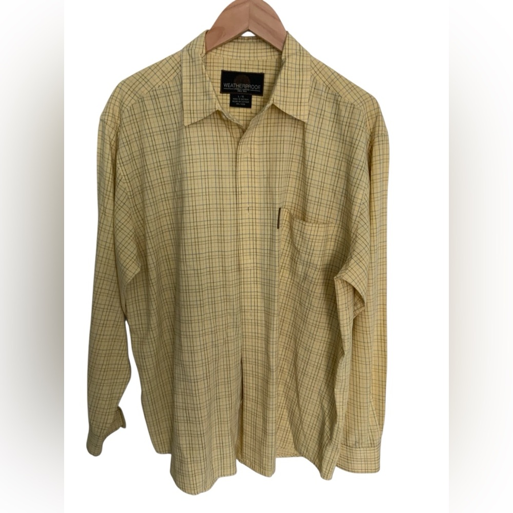 Weatherproof Men's Casual Yellow Checkered Shirt